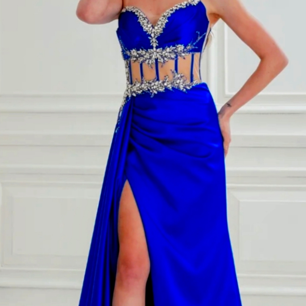 Royal Blue Satin Formal Dress